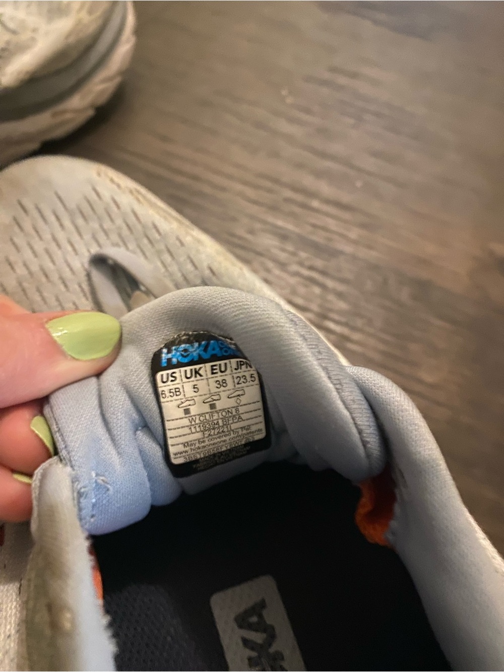 Hoka Grey Running Shoes with Orange Accent - Picture 6 of 6